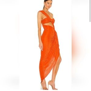 Bronx and banco Tamala midi dress orange size 4 size small new with tags